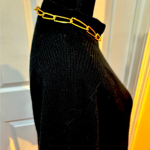 Lands’ End Black Funnel Neck Sweater, Size M - Picture 5 of 9